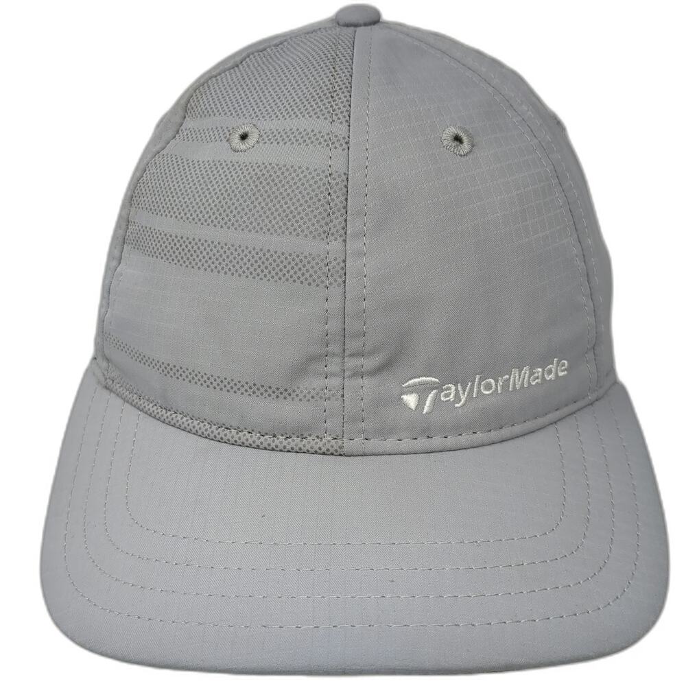 TaylorMade Baseball Cap Gray One Size Polyester Strapback Embroidered Logo Hat